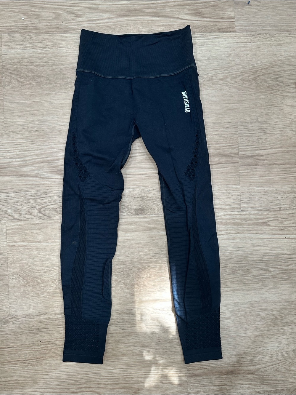 Gymshark Black Kids Seamless High-Rise Leggings with Logo